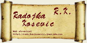 Radojka Košević vizit kartica